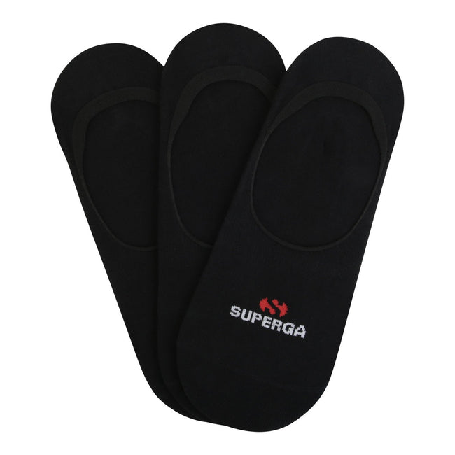 Black - Front - Superga Womens-Ladies No Show Socks (Pack of 3)