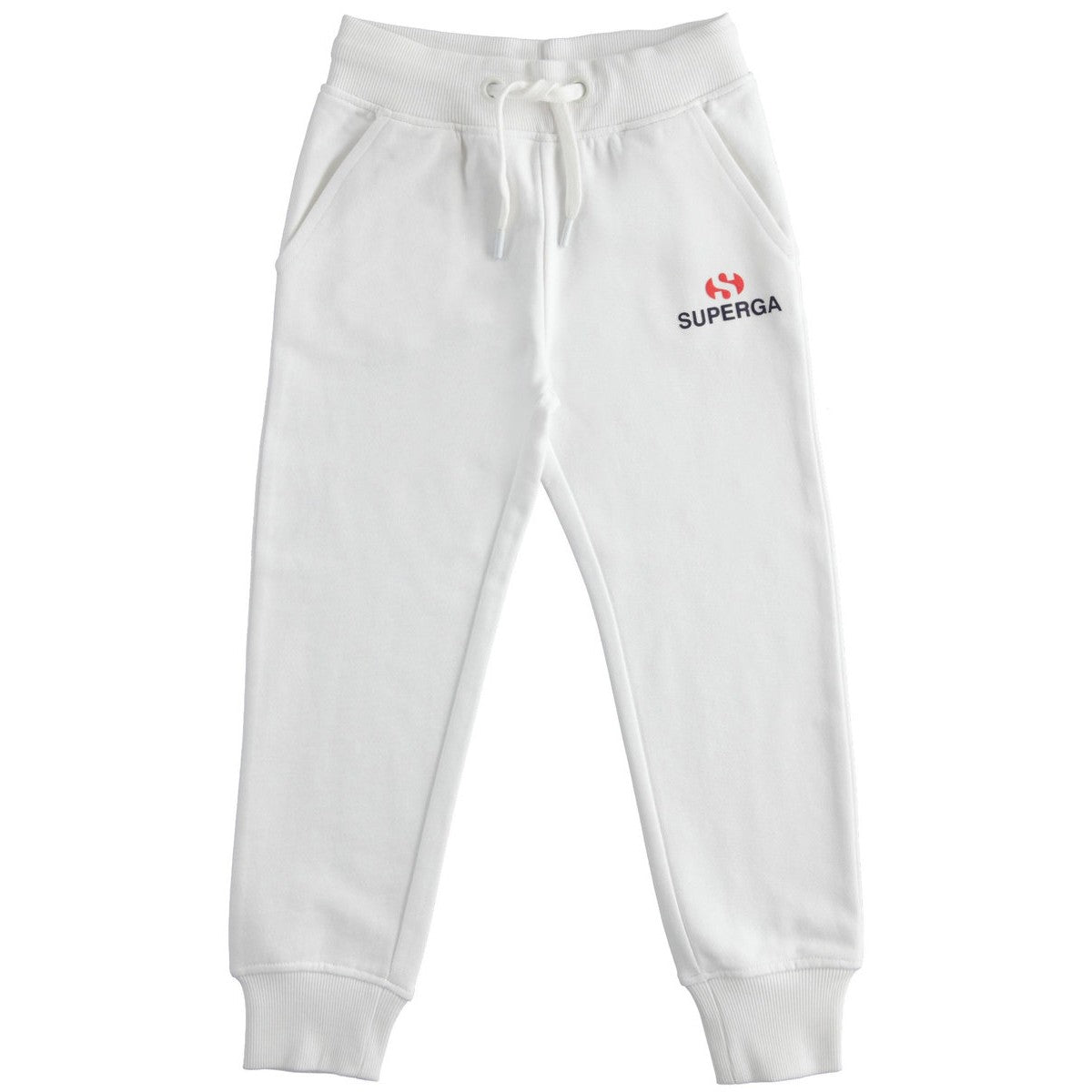 White - Front - Superga Childrens-Kids Logo Jogging Bottoms