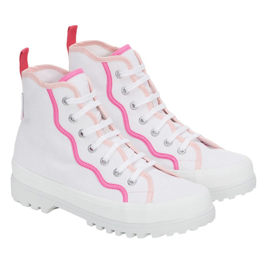 White-Pink - Front - Superga Womens-Ladies 2341 Alpina Curly Bindings Ankle Boots