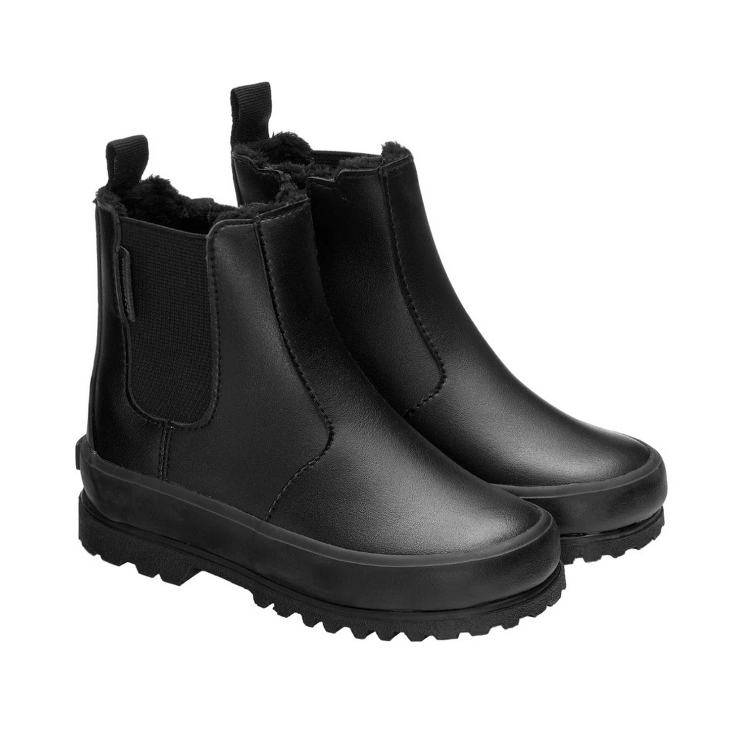 Total Black - Side - Superga Childrens-Kids 2666 Alpina Vegan Boots