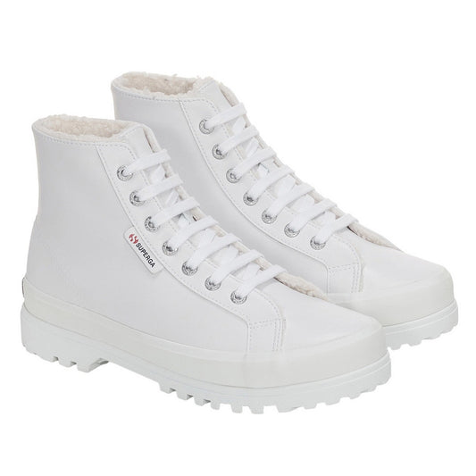 Ice White - Front - Superga Womens-Ladies 2341 Alpina Vegan Leather Trainers