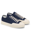 Navy-Off White - Front - Superga Unisex Adult 2432 Works Cotton Canvas Low Cut Trainers