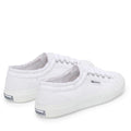 White - Back - Superga Womens-Ladies 3750 Rouched Jersey Lightweight Trainers
