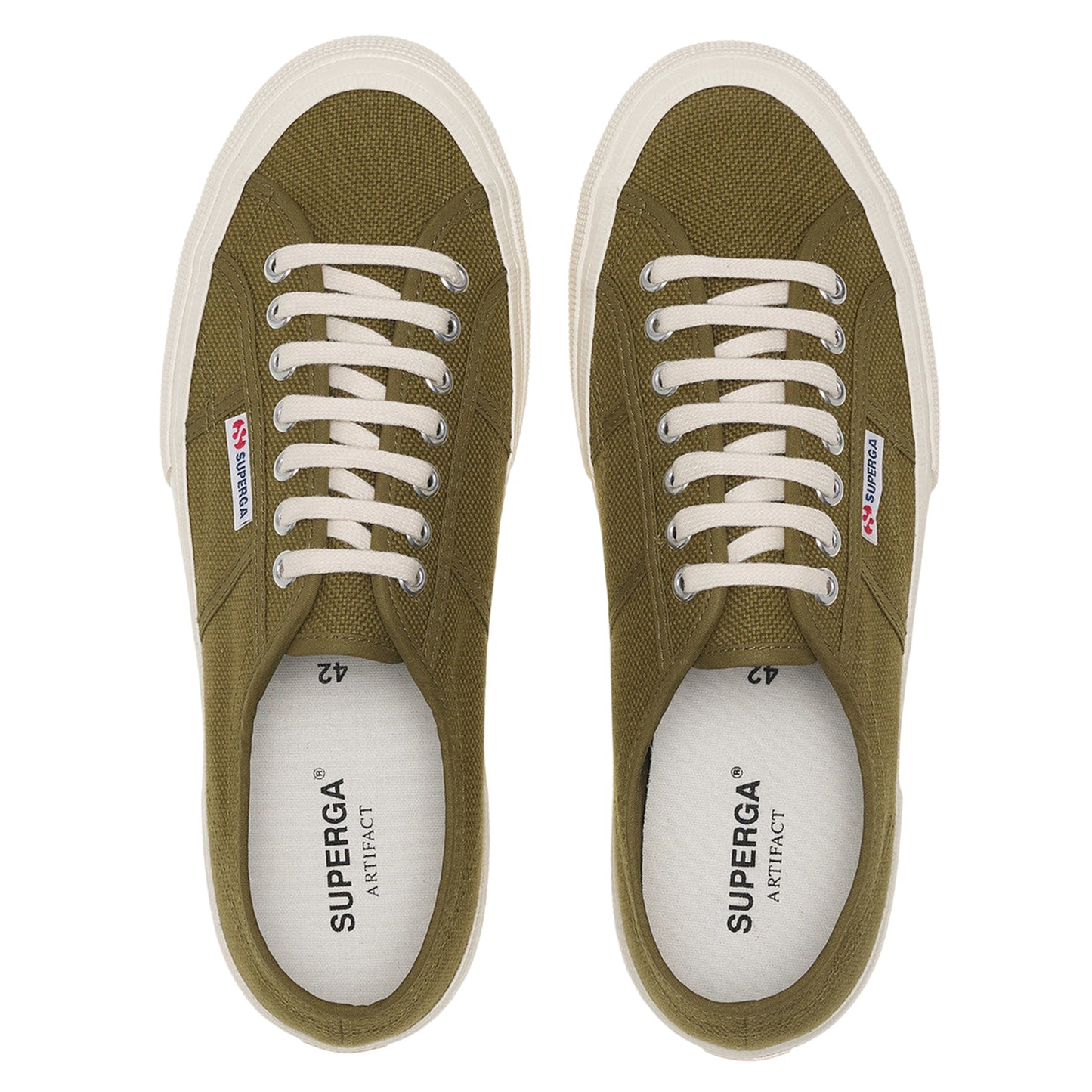 Military Green-Off White - Pack Shot - Superga Unisex Adult 2750 OG Trainers