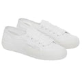 Total White - Front - Superga Womens-Ladies 2750 Sangallo Flower Trainers