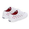 White-Red - Back - Superga Childrens-Kids 3750 Hearts Vegan Trainers