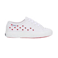 White-Red - Lifestyle - Superga Childrens-Kids 3750 Hearts Vegan Trainers