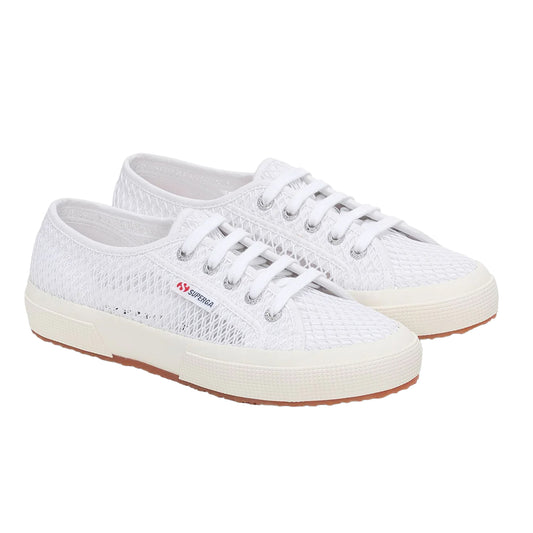 White - Front - Superga Womens-Ladies 2750 Mesh Trainers