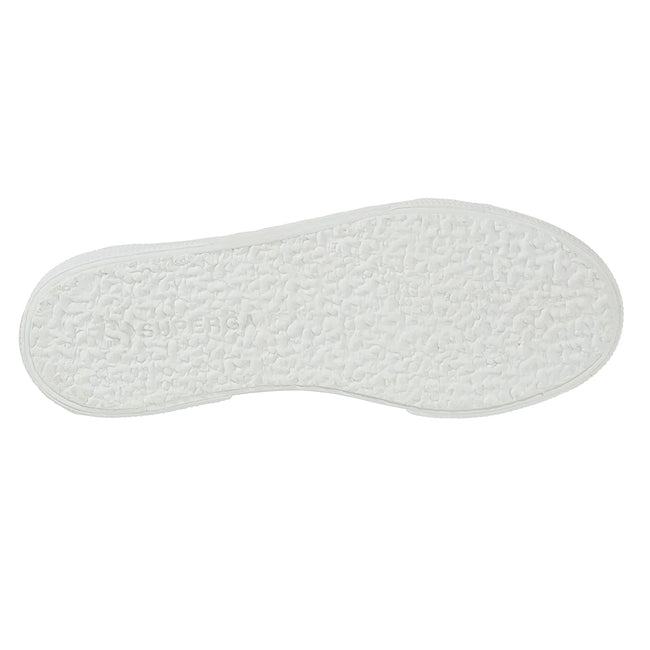 Total White - Side - Superga Womens-Ladies 2740 Flower Macrame Trainers