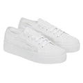 Total White - Front - Superga Womens-Ladies 2740 Sangallo Flower Trainers