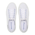 White-Blue - Pack Shot - Superga Womens-Ladies 3750 Leggera Ceramic Print Trainers