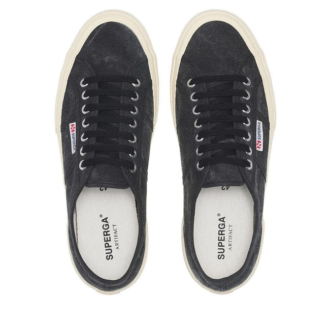 Black-Off White - Lifestyle - Superga Mens 2750 OG Washed Cotton Trainers