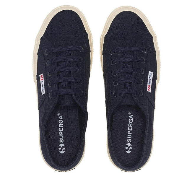 Navy Blue-Off White - Lifestyle - Superga Unisex Adult 2750 Linen Trainers