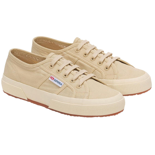 Beige-Off White - Front - Superga Unisex Adult 2750 Linen Trainers