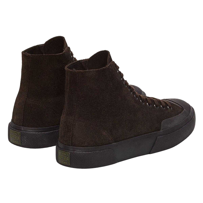 Coffee - Back - Superga Mens 2433 Works Flesh Out Suede High Top Trainers