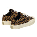 Brown-Off White - Back - Superga Unisex Adult 2432 Works Leopard Print Calf Leather Trainers