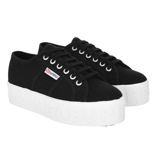 Black - Front - Superga Womens-Ladies 2790 Logo Trainers