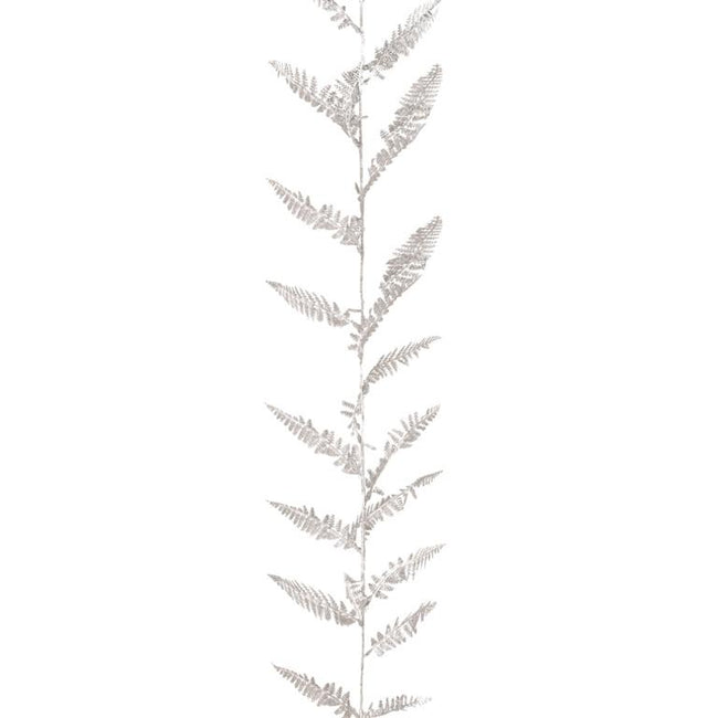Silver - Front - Premier Glitter Fern Leaf Garland