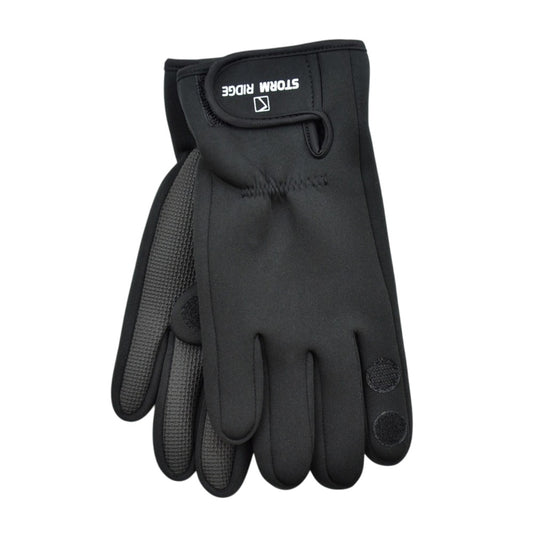 Black - Front - Storm Ridge Unisex Adult Neoprene Logo Gloves
