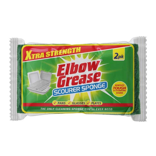 Multicoloured - Front - Elbow Grease Strong Sponge Scourer (Pack of 2)