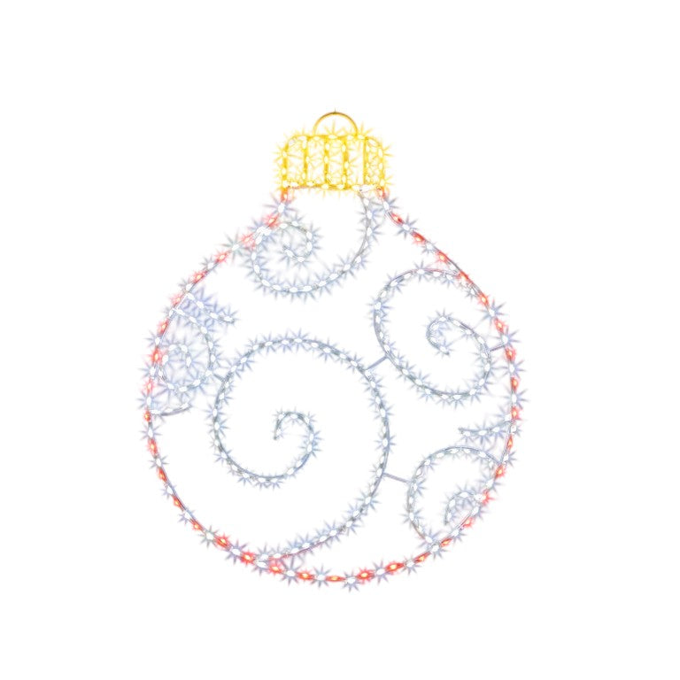 Red-Gold - Front - Premier Twinkling FlexiBrights Bauble String Lights(UK Plug)