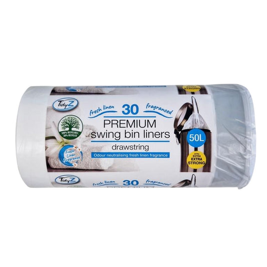 White - Front - Tidyz Drawstring Bin Bags (Pack of 30)