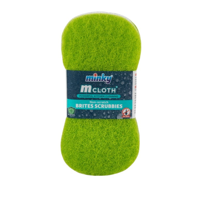 Green - Back - Minky Sponge Scourer (Pack of 2)