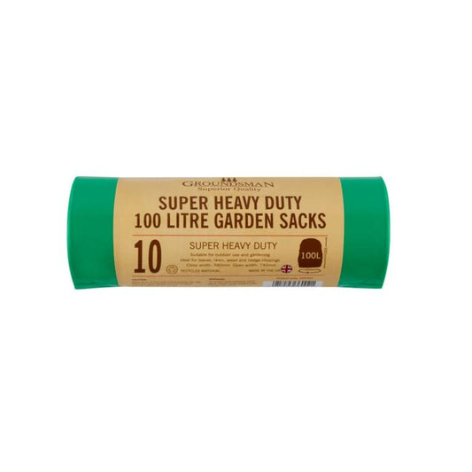 Green - Front - Groundsman Heavy Duty Plastic Refuse Sacks (Pack of 10)