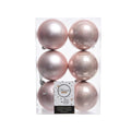 Blush Pink - Front - Kaemingk Plain Christmas Bauble (Pack of 6)