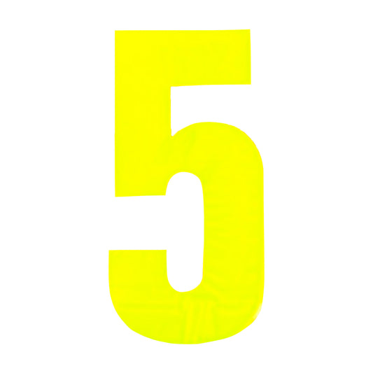 Yellow - Front - Securit No 5 Hi-Vis Bin Number
