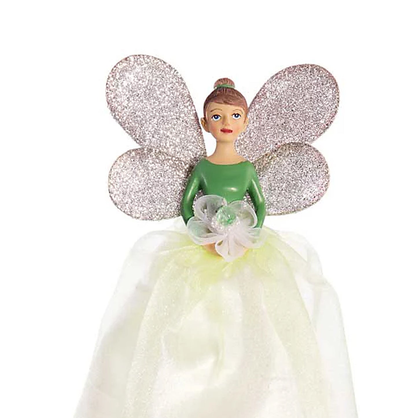 White-Green - Back - Premier Glitter Wings Tree Topper
