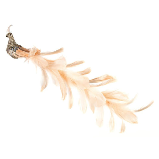 Gold - Front - Premier Peacock Christmas Decoration