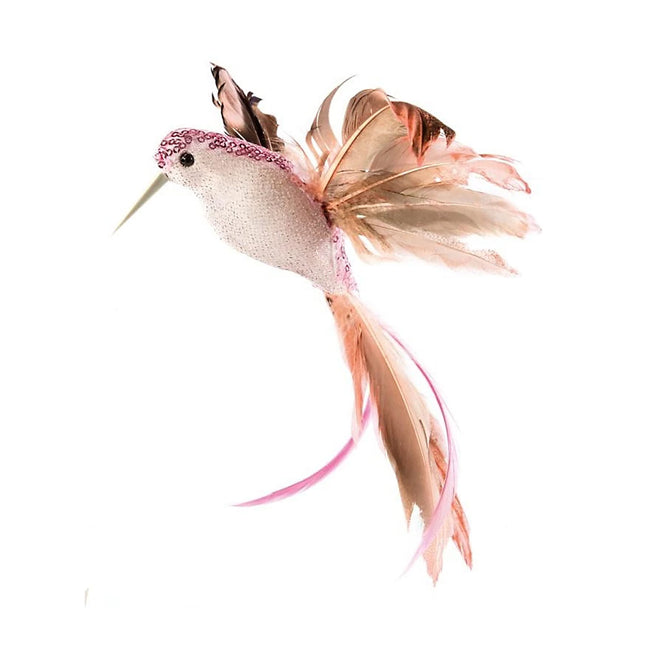 Pink - Back - Premier Sequin Hummingbird Christmas Decoration
