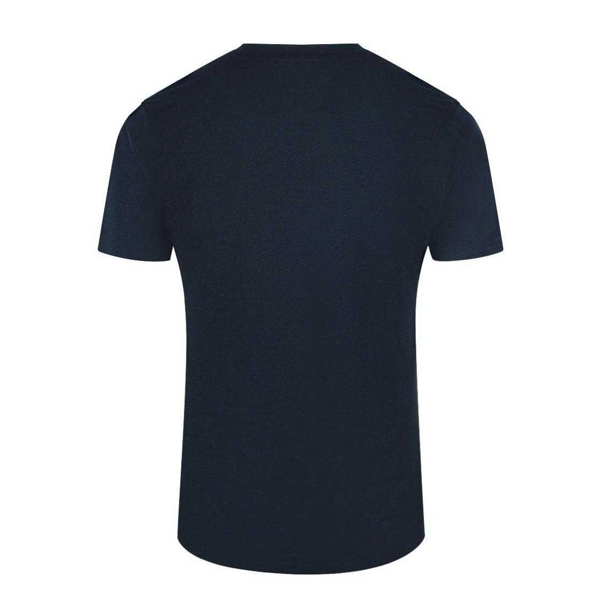 Blue Navy - Back - Cavalli Class Mens Layered Logo T-Shirt