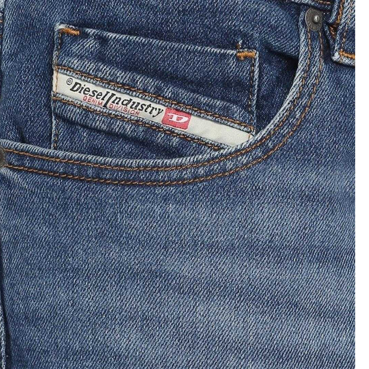 Blue - Side - Diesel Mens D-Strukt Jeans