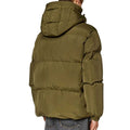 Green - Side - Diesel Mens Plain Hooded Padded Jacket