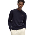 Navy Blue - Lifestyle - Fred Perry Mens Classic Crew Neck Slim Jumper