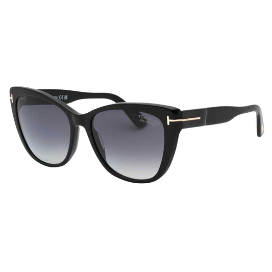 Shiny Black - Front - Tom Ford Womens-Ladies Smoke Polarised Sunglasses