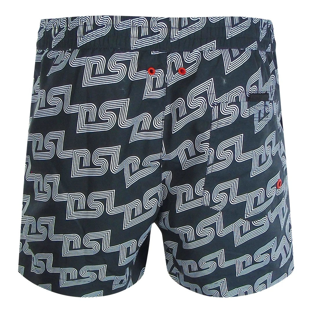 Black - Side - Diesel Mens BMBX-Ken-37 All-Over Print Board Shorts