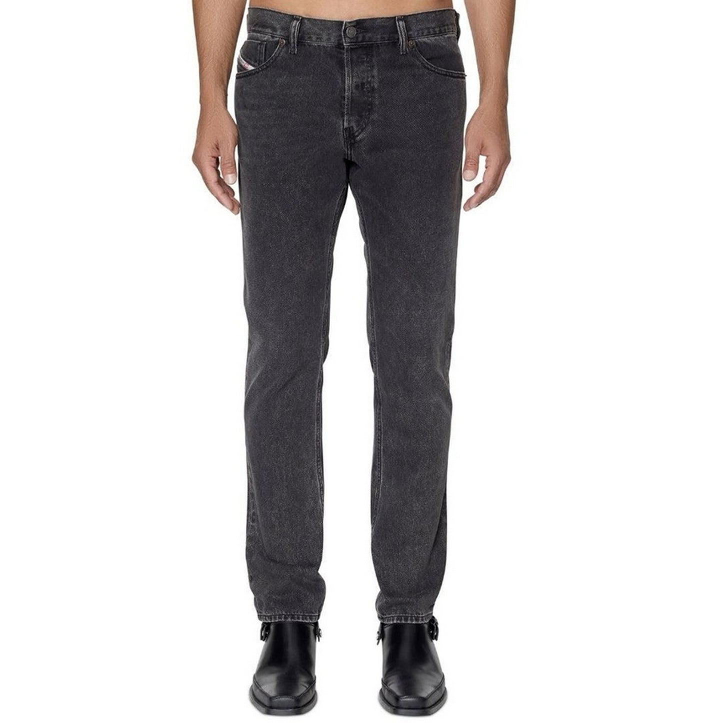 Black - Side - Diesel Mens D-Sark Washed Jeans