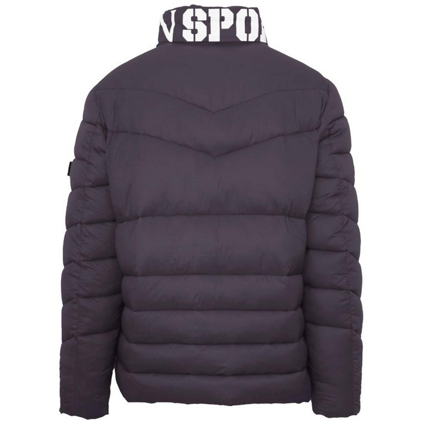 Grey - Back - Plein Sport Mens Logo Padded Jacket