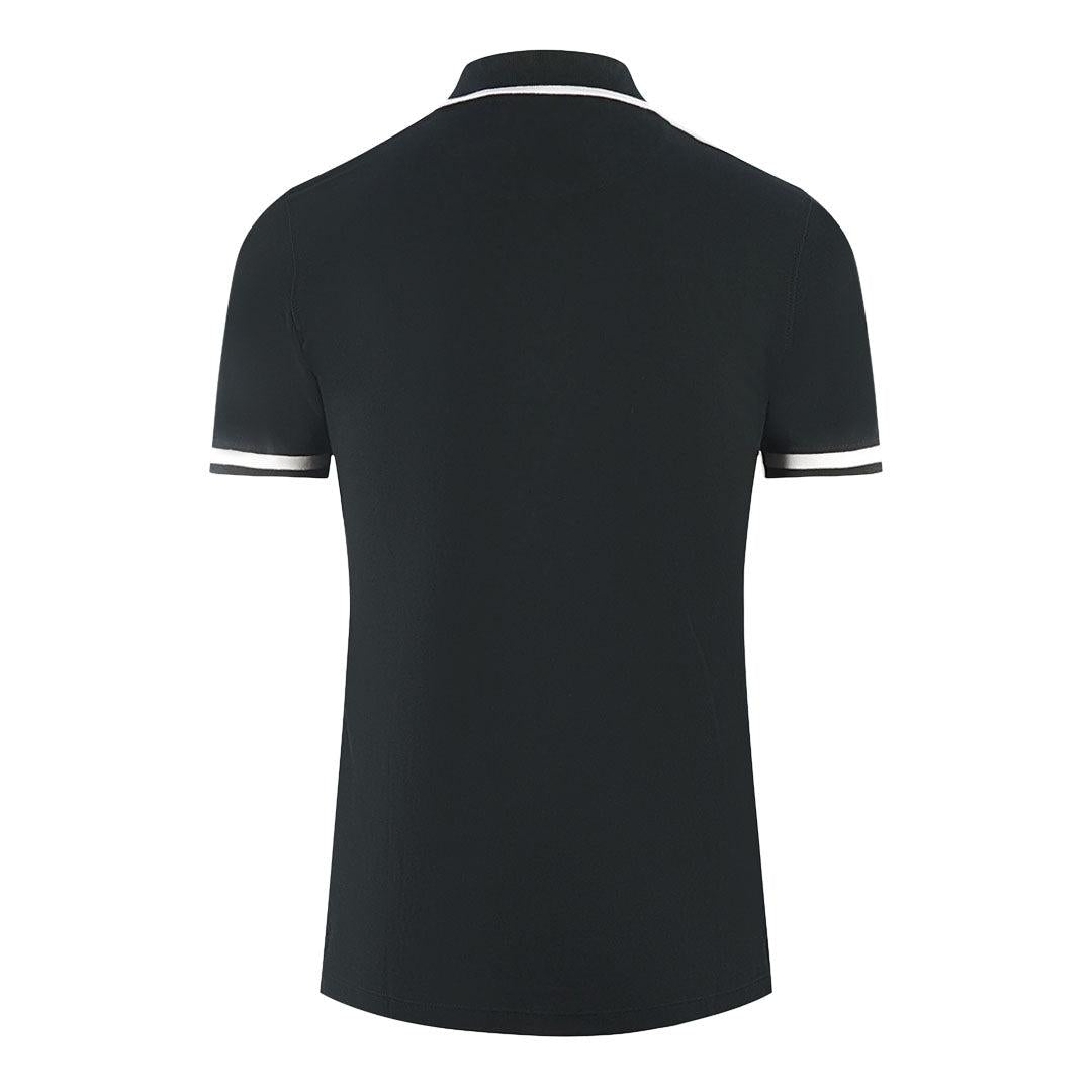 Black - Side - Aquascutum Unisex Adult London Embroidered Badge Polo Shirt