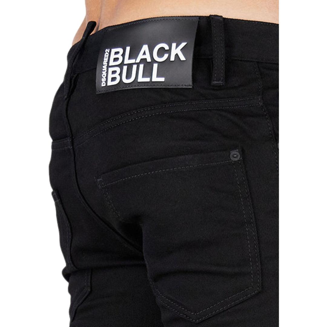 Black - Side - DSquared2 Womens-Ladies Black Bull Denim Jeans