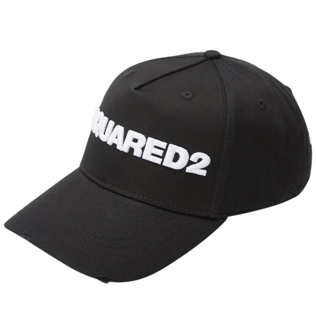 Black-White - Side - DSquared2 Logo Baseball Cap