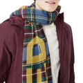 Navy Blue - Back - Fred Perry Unisex Adult Tartan Logo Oversized Scarf