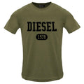 Olive Green - Front - Diesel Mens Deep Depths Varsity Logo T-Shirt