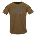 Brown - Front - Diesel Mens Monotone Logo T-Shirt