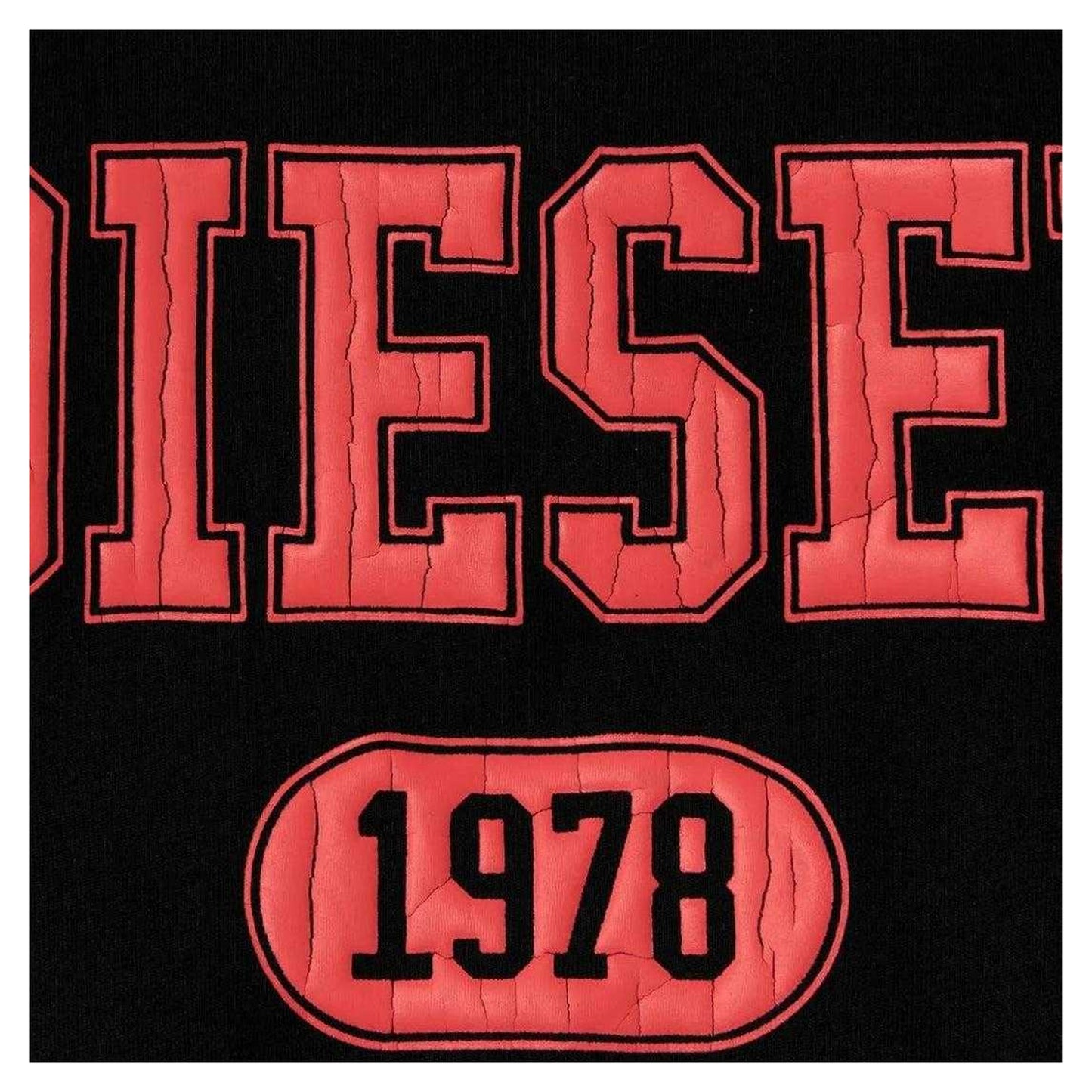 Black - Side - Diesel Unisex Adult 1976 Varsity Logo T-Shirt