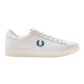 White - Front - Fred Perry Mens Laurel Wreath Logo Leather Trainers