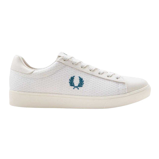 White - Front - Fred Perry Mens Laurel Wreath Logo Leather Trainers